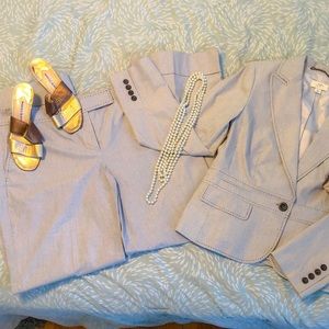 NWOT Ann Taylor LOFT black pinstripe pants size 12